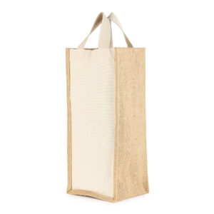 Single Bottle Jute Wine Bag with 10oz Cotton DRC021440