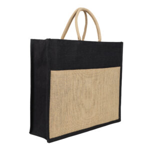 Large Jute Bag with Pocket and Zipper DRJ099447